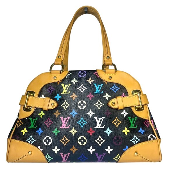 LOUIS VUITTON Murakami Multicolor Claudia Black Shoulder Bag LV Monogram Tote - Picture 1 of 13